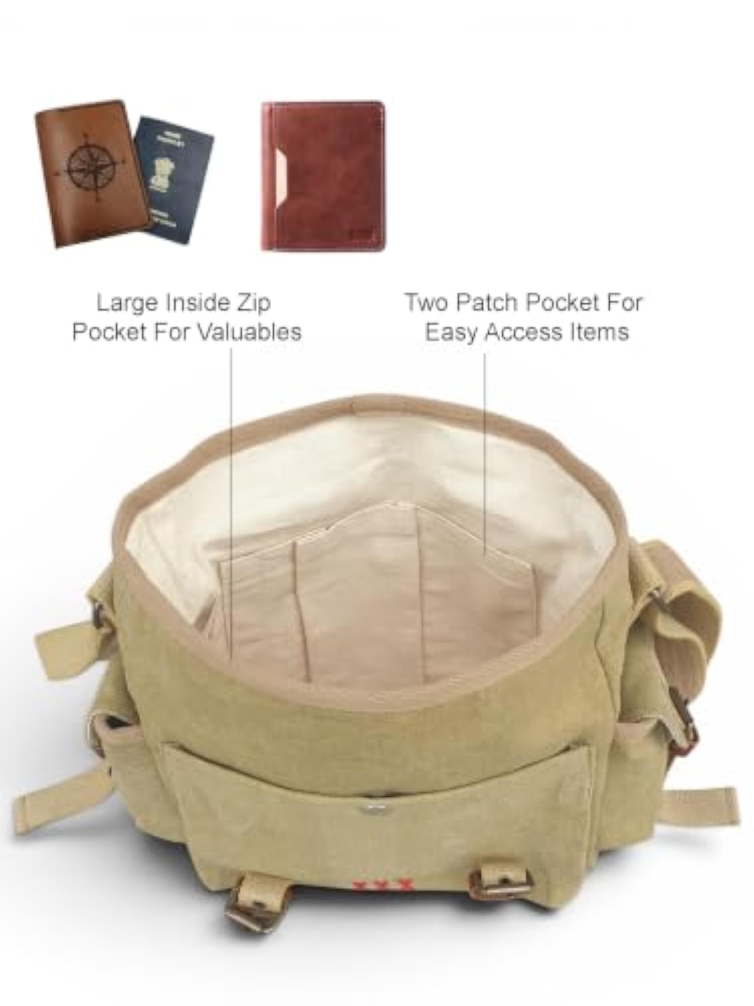 Distressed Cotton Canvas Sling Messenger Bag